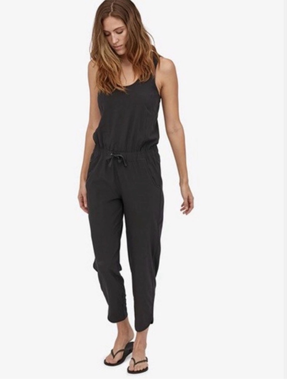 Patagonia Fleetwith Jumpsuit Women's Medium Crossback Drawstring Black